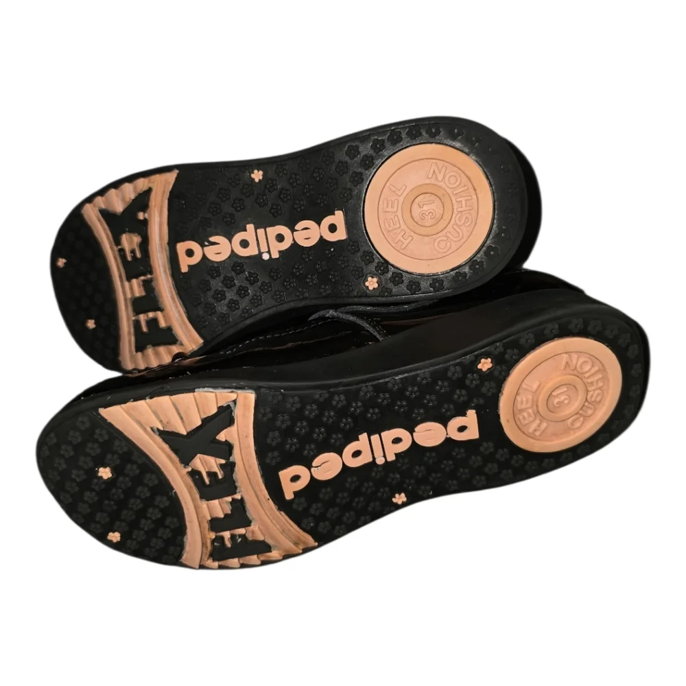 Pediped Flex Black Isabella Mary Jane Flats Girls Size 31 And 26